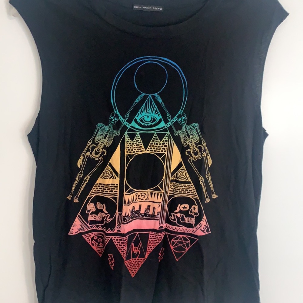 Truly Madly Deeply Black Skeleton Muscle Tee - Picture 3 of 6